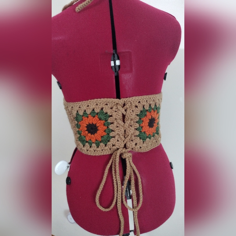 Handmade crochet halter top. - Picture 2 of 7